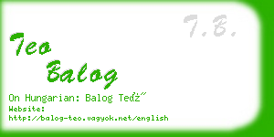 teo balog business card